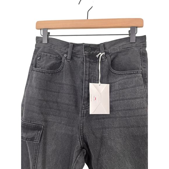 Kancan Womens Black 90s Straight Jeans Pockets Cargo Grunge Size 5 / 26 - Picture 3 of 6